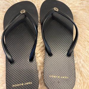 Tory Burch Navy Rubber Flip Flops Size 11